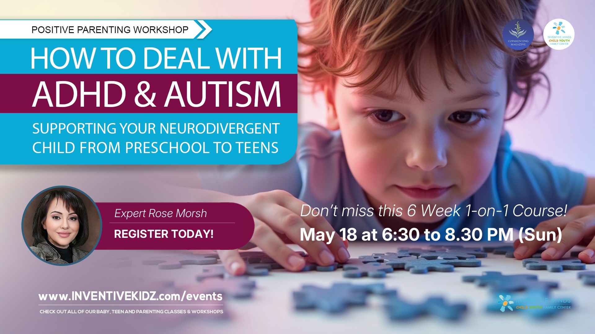 How to Deal with Adhd and Autism - Supporting Your Neurodivergent Child From Preschool to Teens (may25 Sundays) Watermarked Image
